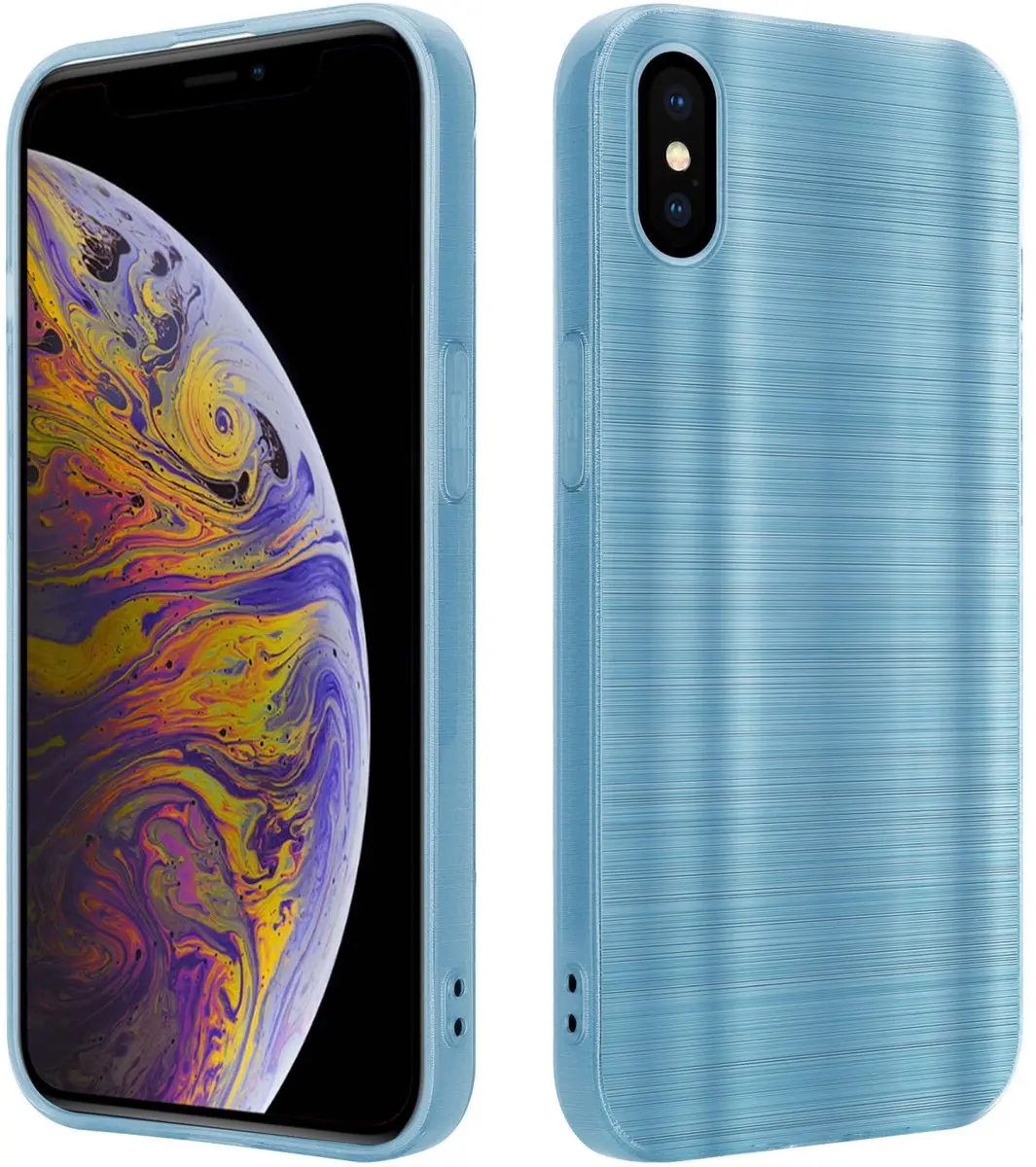 Cadorabo Hoesje geschikt voor Apple iPhone XS MAX in Brushed Turqoise
