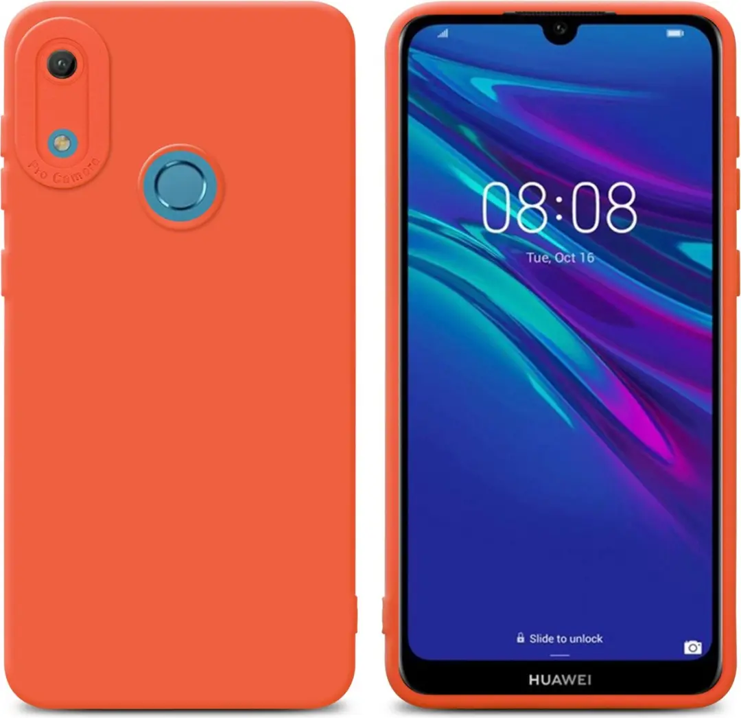Cadorabo Hoesje geschikt voor Huawei Y6 2019 in FLUID ORANJE