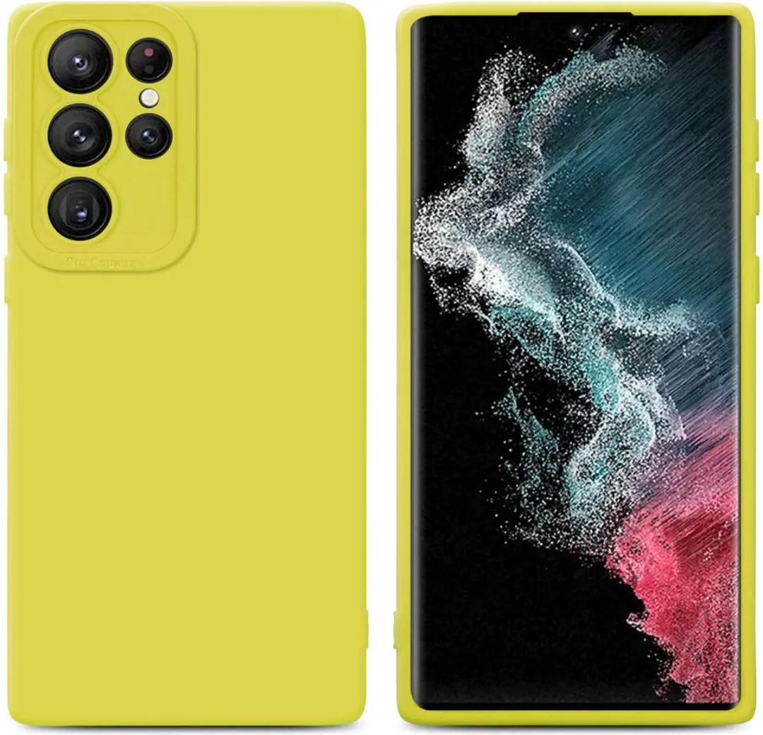 Cadorabo Hoesje geschikt voor Samsung Galaxy S22 ULTRA in FLUID GEEL