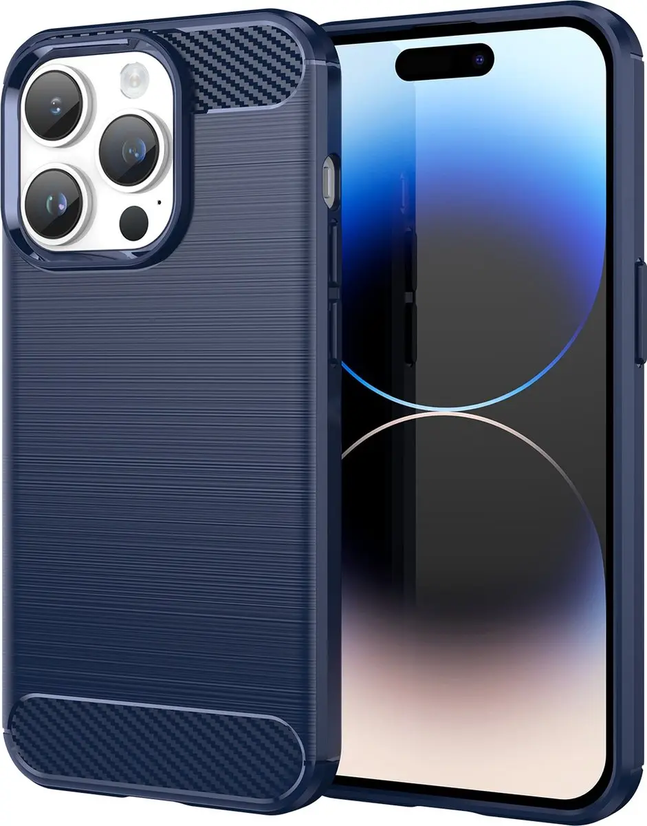 Cadorabo Hoesje geschikt voor Apple iPhone 14 PRO MAX in BRUSHED BLAUW