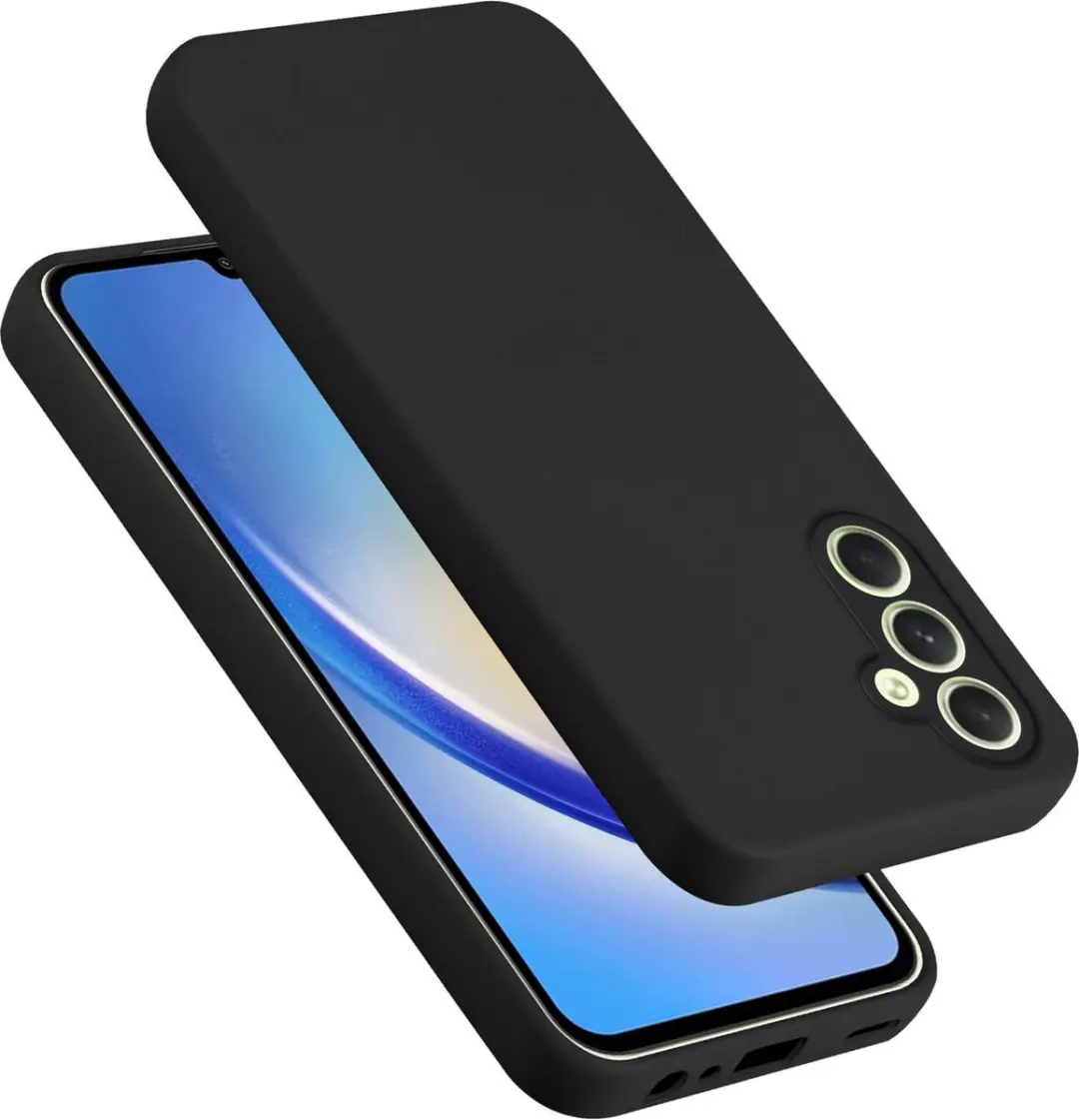 Cadorabo Hoesje geschikt voor Samsung Galaxy A34 5G in LIQUID ZWART