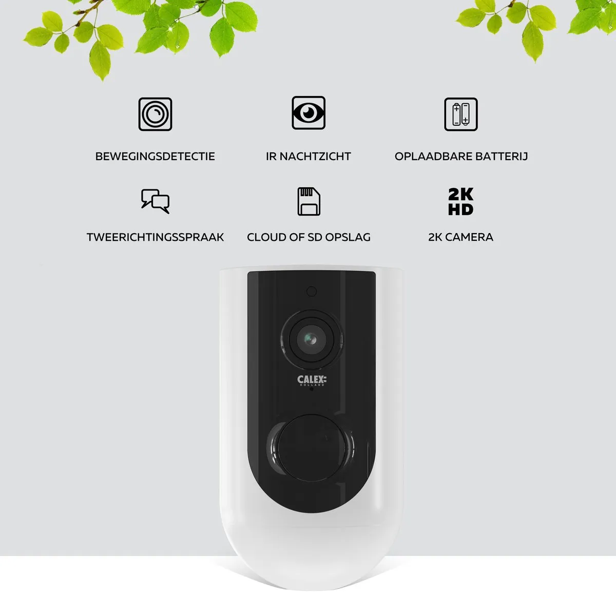 Calex 5501000700 Draadloze Outdoor Camera 2K - Wit