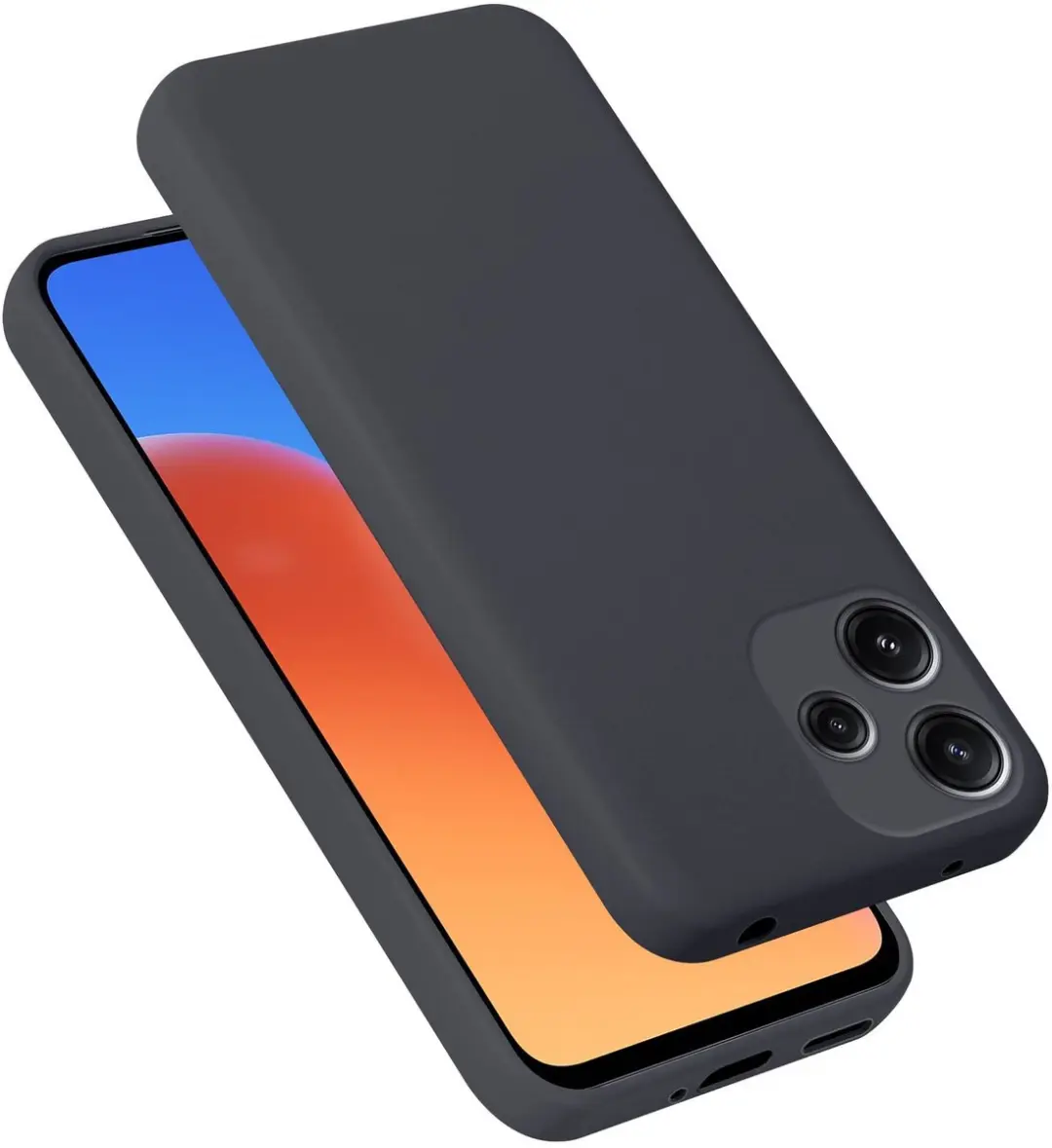 Cadorabo Hoesje geschikt voor Xiaomi Redmi 12 5G 2024 Case in Liquid Zwart Besch