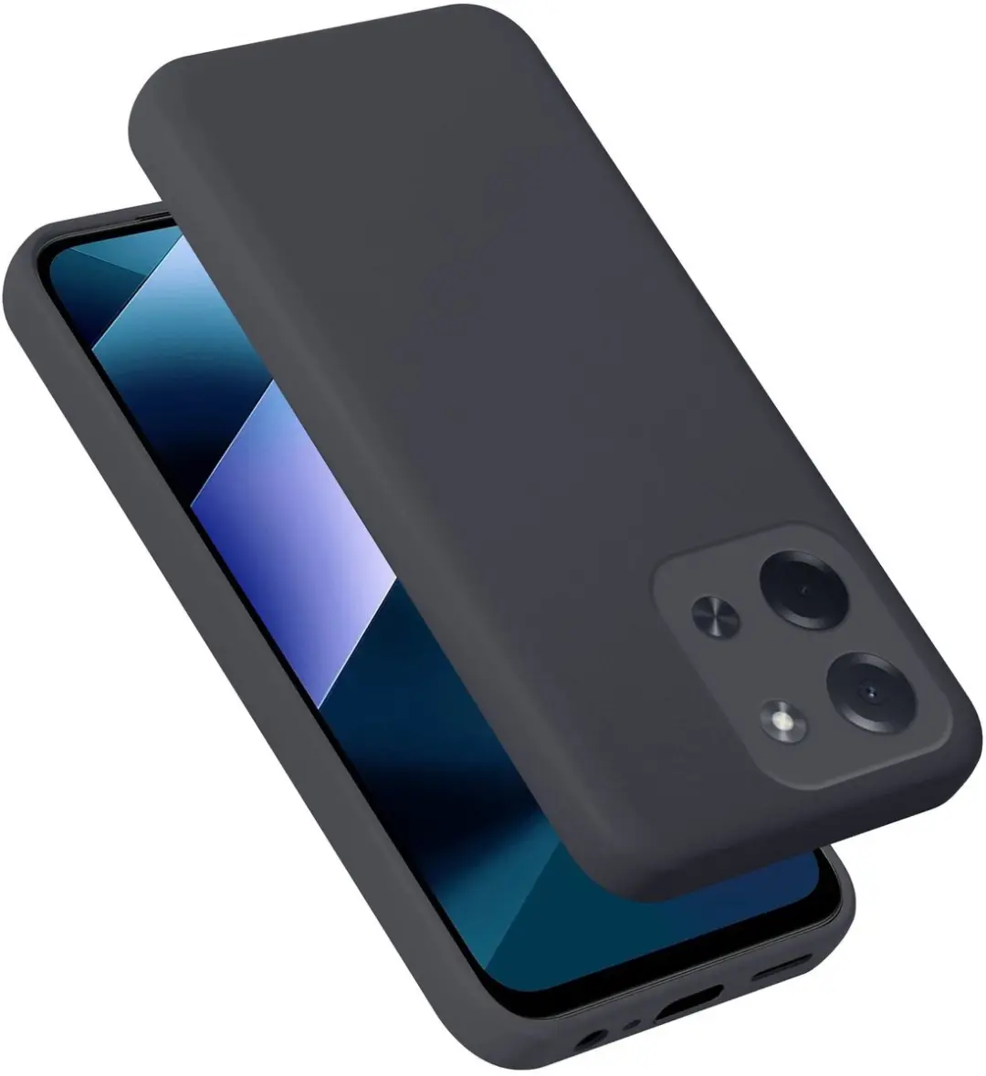 Cadorabo Hoesje geschikt voor Xiaomi Poco C85 Case in Liquid Zwart Beschermhoes
