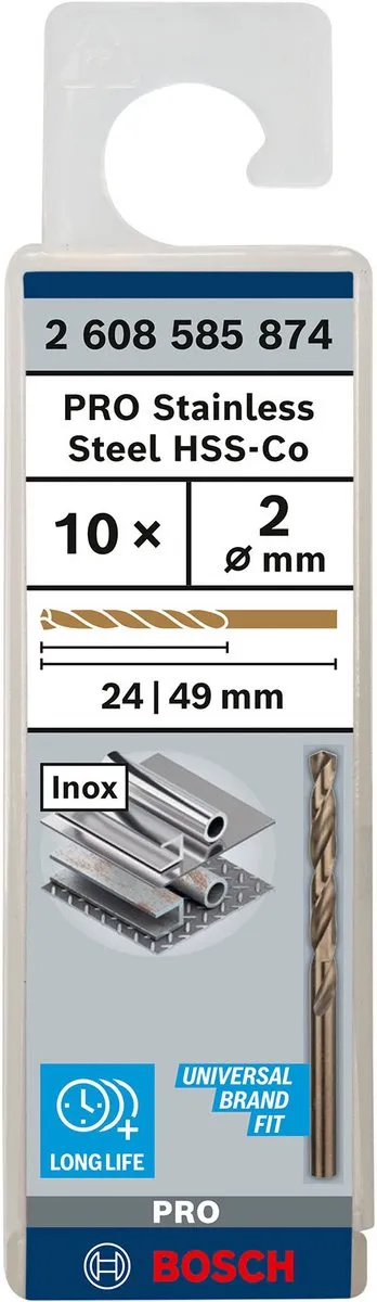 Bosch Professional ST. LINE 2,0mm HSS-CO Boor - 10 Stuks