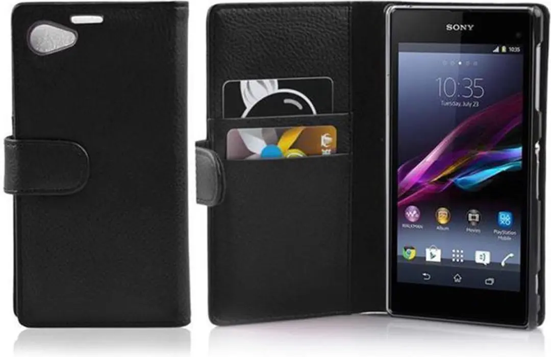 Cadorabo Hoesje geschikt voor Sony Xperia Z1 COMPACT in ZWARTE OXIDE