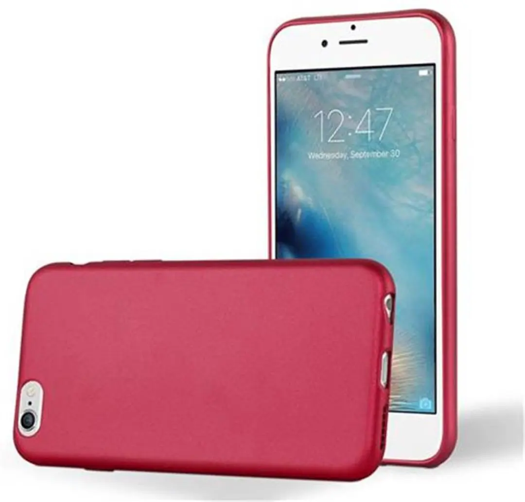 Cadorabo Hoesje geschikt voor Apple iPhone 6 / 6S in METALLIC ROOD