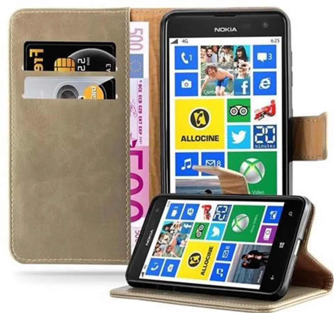 Cadorabo Hoesje geschikt voor Nokia Lumia 625 in CAPPUCCINO BRUIN