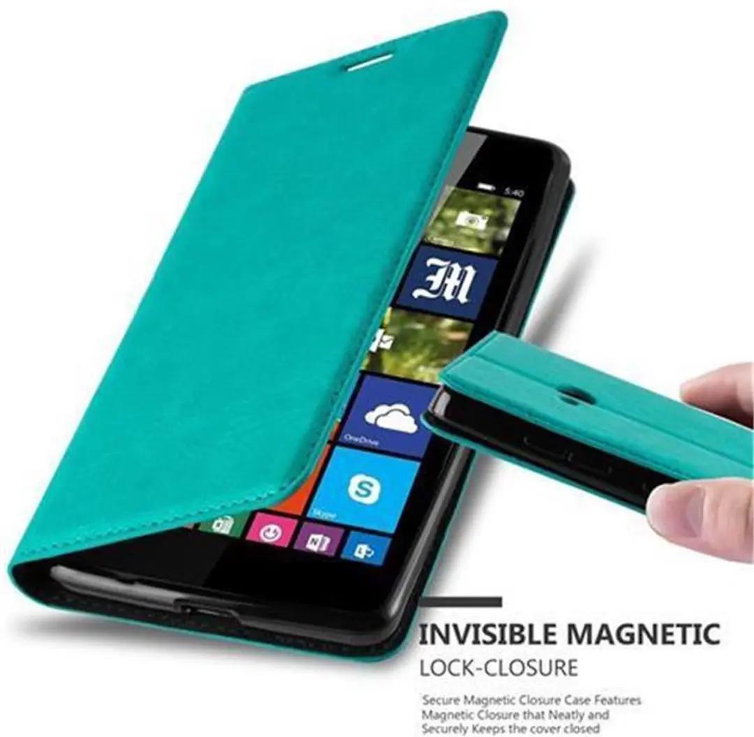Cadorabo Hoesje geschikt voor Nokia Lumia 540 in BENZINE TURKOOIS