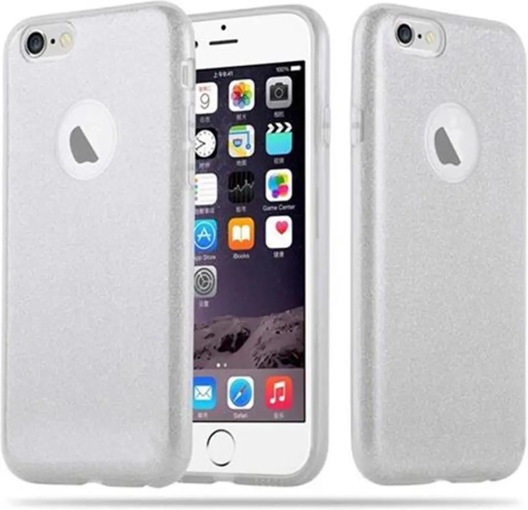 Cadorabo Hoesje geschikt voor Apple iPhone 6 / 6S in STAR STOF ZILVER