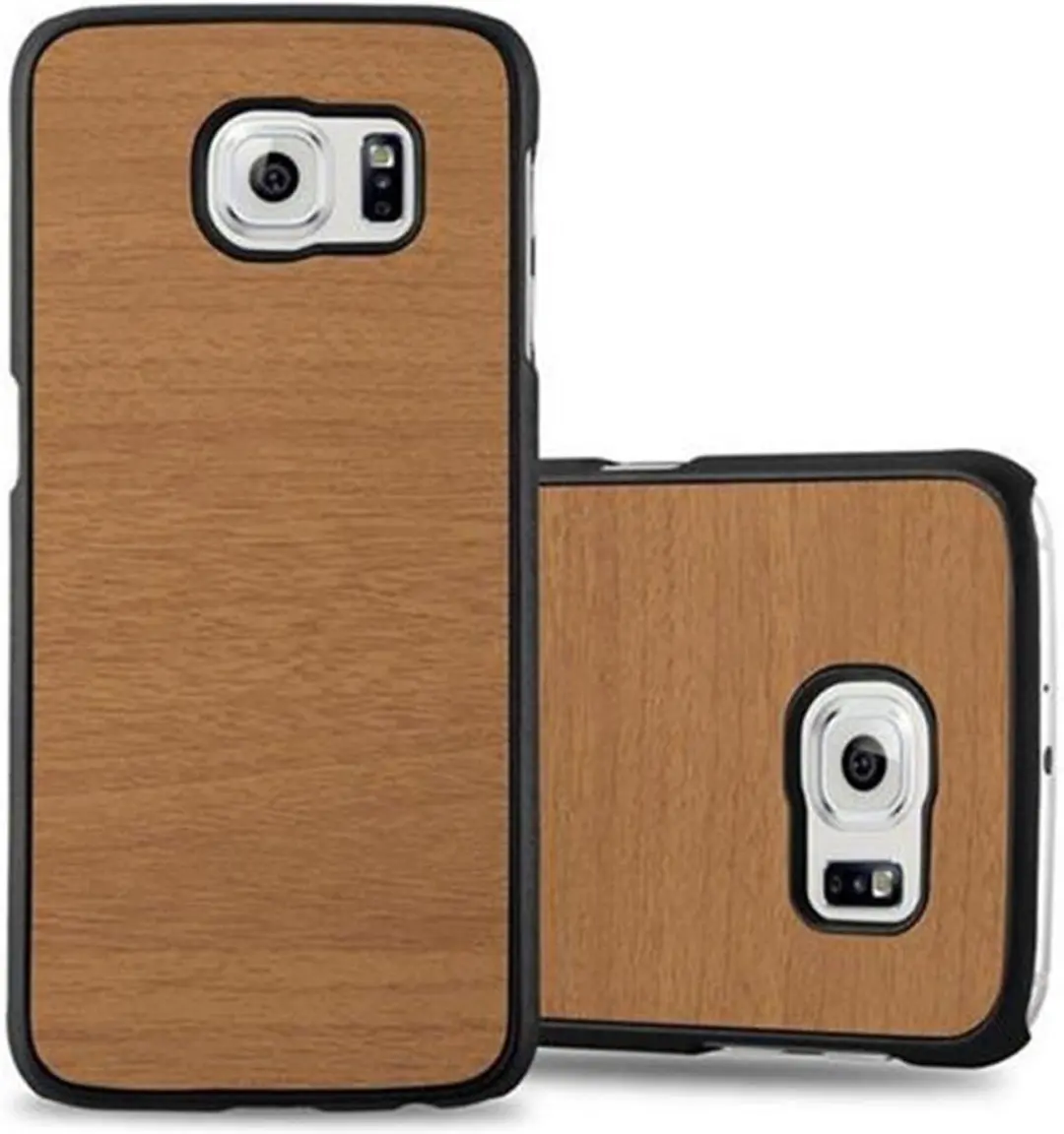 Cadorabo Hoesje geschikt voor Samsung Galaxy S6 in WOODY BRUIN