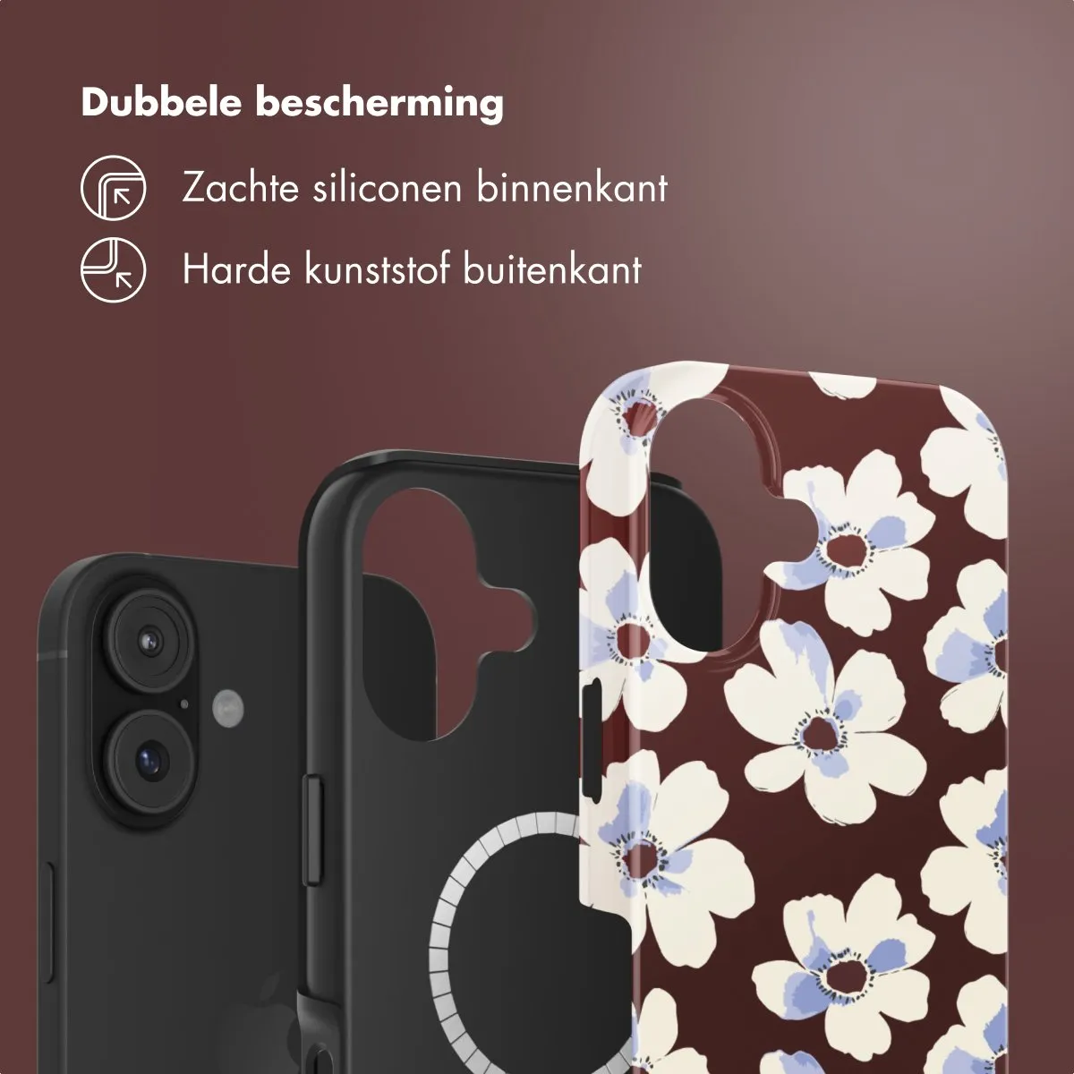 Selencia Hoesje iPhone 17 Choco Flower Pop - MagSafe