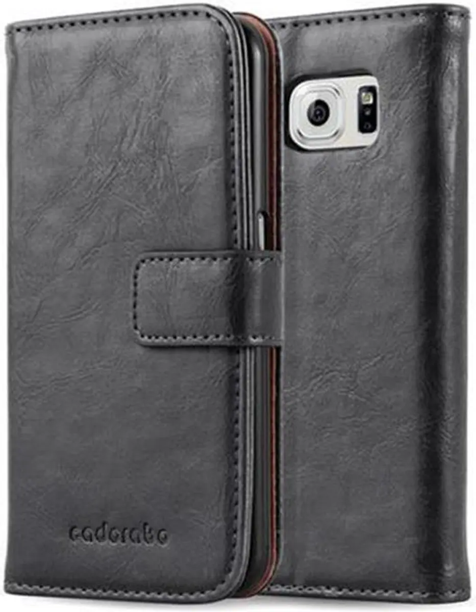 Cadorabo Hoesje geschikt voor Samsung Galaxy S6 in ZWART GRAFIET