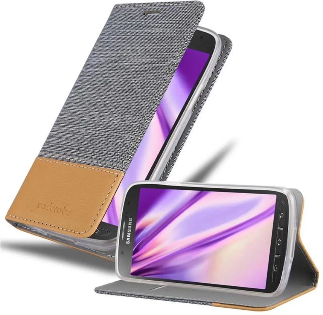 Cadorabo Hoesje geschikt voor Samsung Galaxy S4 ACTIVE in LICHTGRIJS BRUIN
