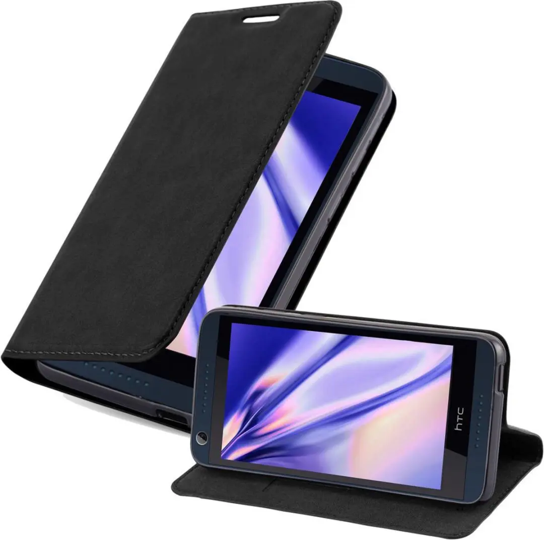 Cadorabo Hoesje geschikt voor HTC Desire 626G in ZWARTE NACHT