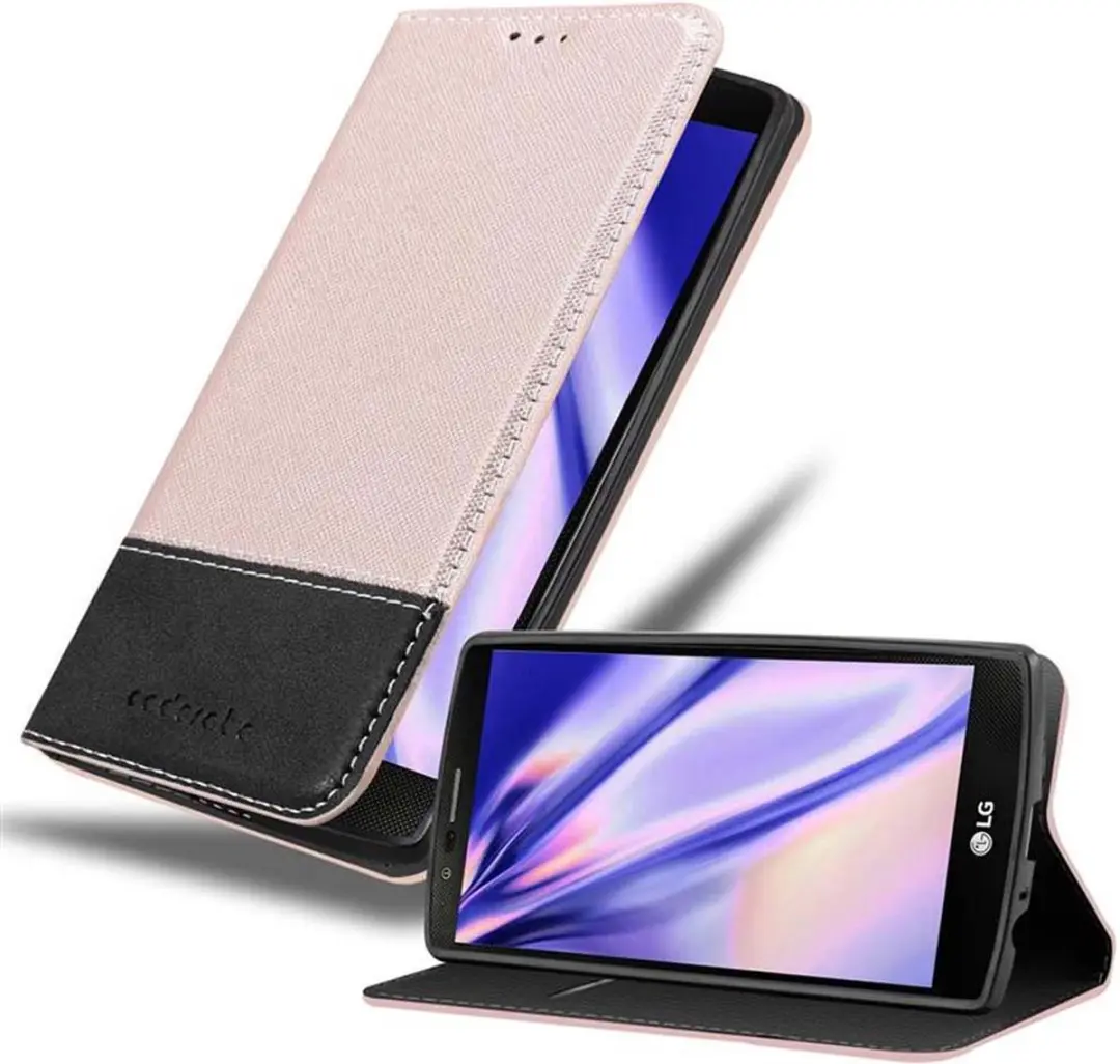 Cadorabo Hoesje geschikt voor LG G4 / G4 PLUS in ROSE GOUD ZWART