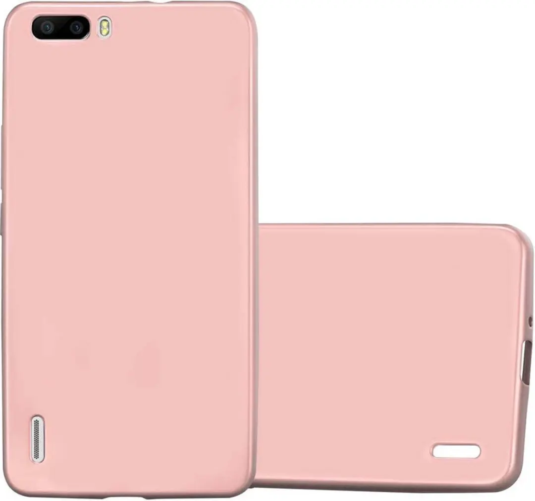 Cadorabo Hoesje geschikt voor Honor 6 PLUS in METALLIC ROSE GOUD