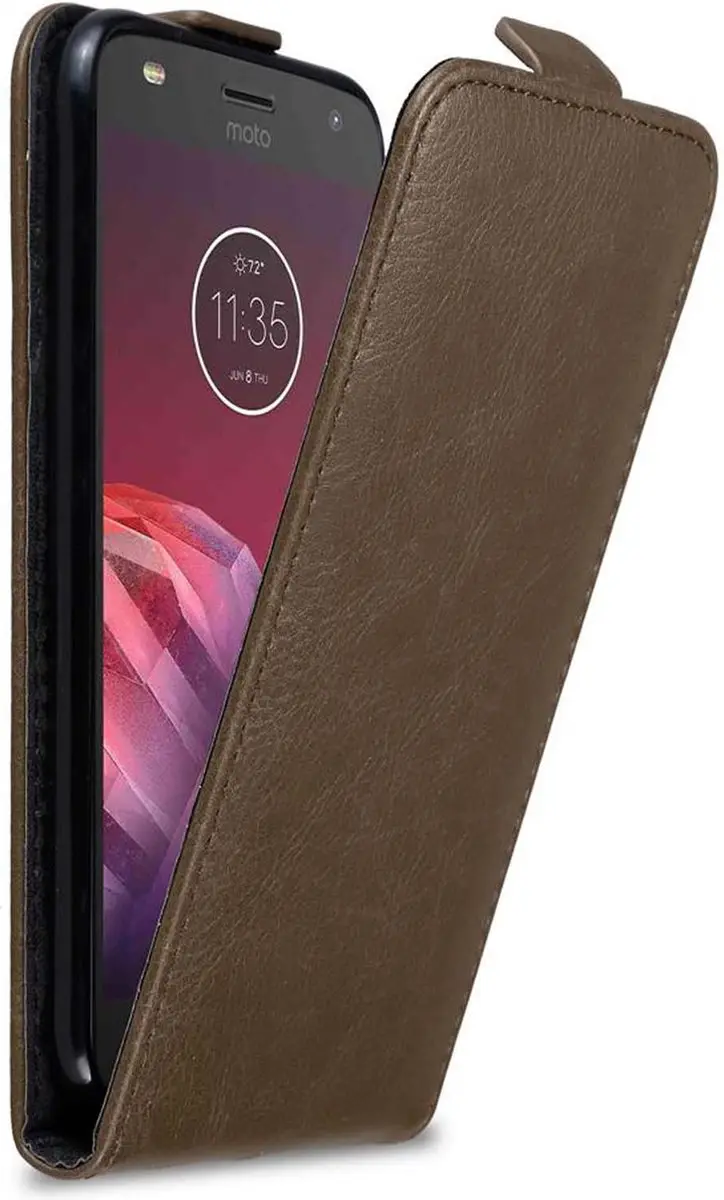 Cadorabo Hoesje geschikt voor Motorola MOTO Z2 PLAY / Z2 FORCE in KOFFIE BRUIN