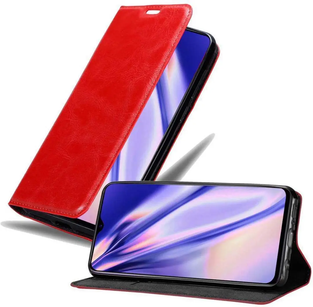 Cadorabo Hoesje geschikt voor Oppo R17 in APPEL ROOD - Beschermhoes met magnetische sluiting, standfunctie en kaartvakje Book Case Cover Etui