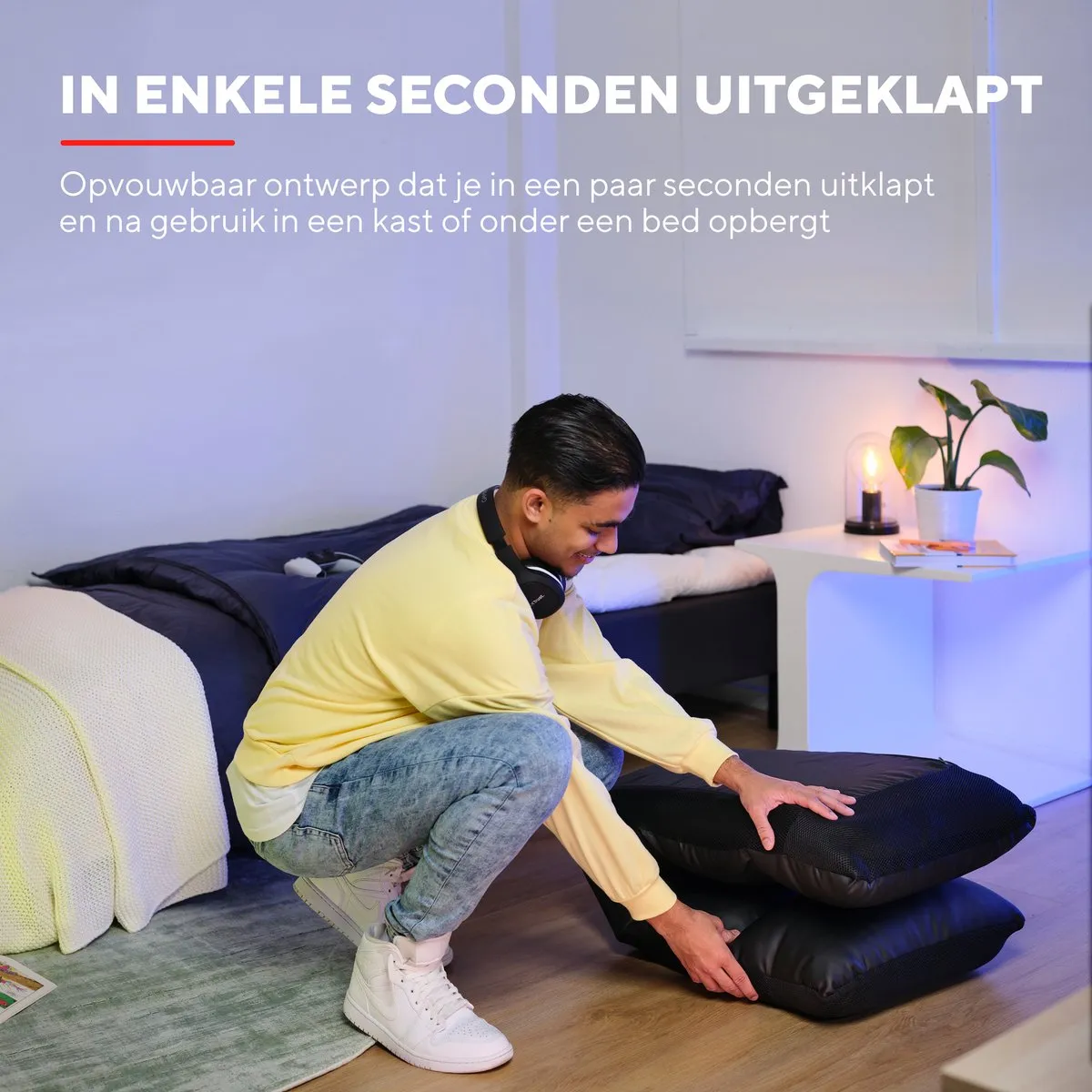 Trust GXT 718 Rayzee - Gaming Stoel/ Vloerstoel - Inklapbaar - Zwart