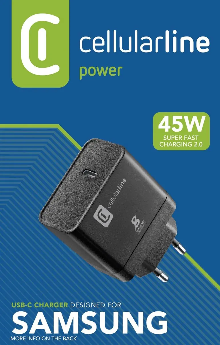 Cellularline ACHSMUSBC45WK USB-lader 45W - Zwart - afbeelding 3 van 5