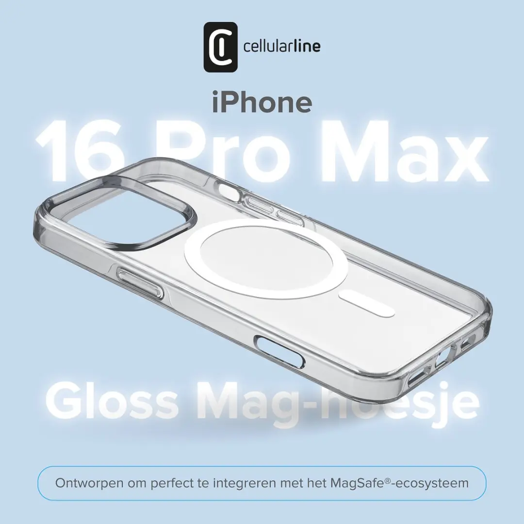 Cellularline Gloss Mag GLOSSMAGIPH16PRMT Hoesje - Transparant - afbeelding 5 van 6