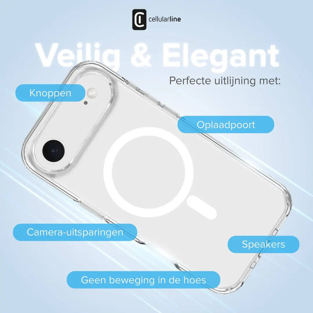 Cellularline Gloss MagSafe Hoesje - Transparant - afbeelding 3 van 6