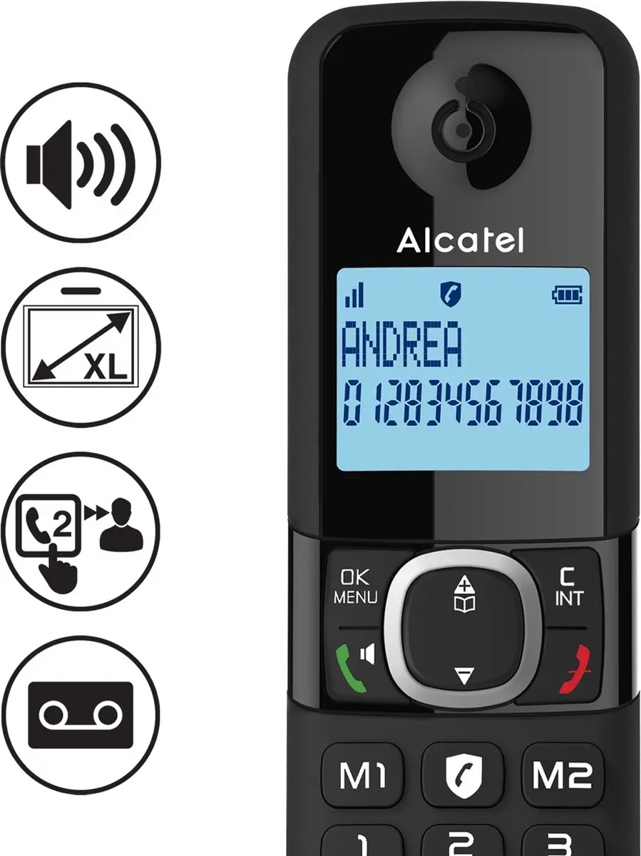 Alcatel F860 Voice DECT Telefoon - Zwart - afbeelding 6 van 6