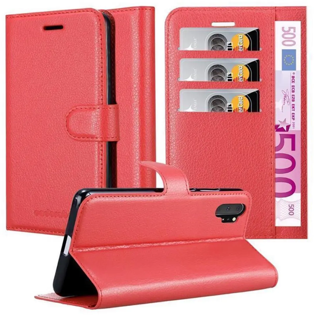 Cadorabo Hoesje geschikt voor Samsung Galaxy NOTE 10 PLUS in KARMIJN ROOD