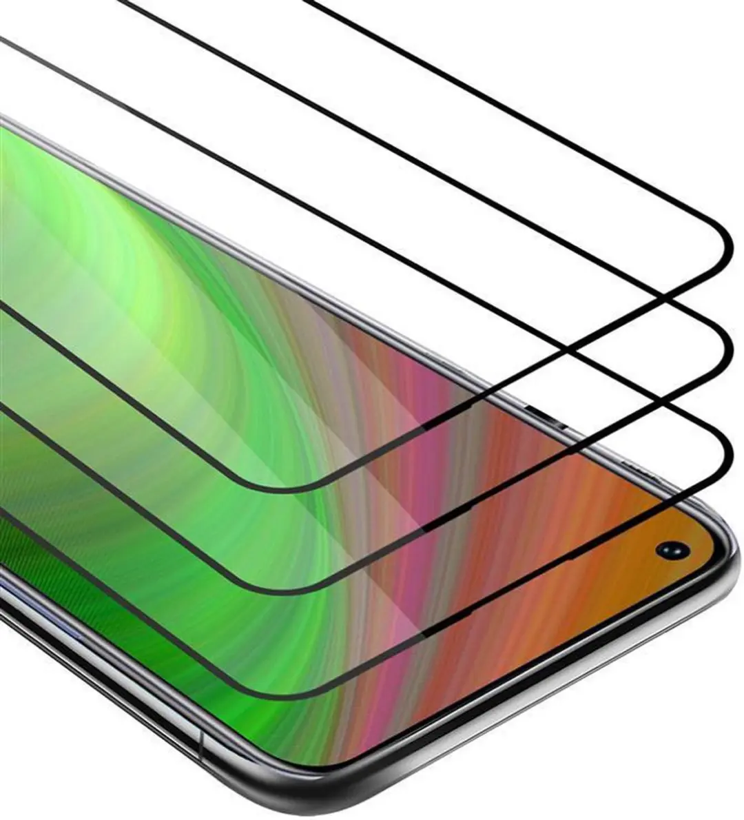 Cadorabo 3x Screenprotector geschikt voor Huawei NOVA 7 SE Volledig scherm pants