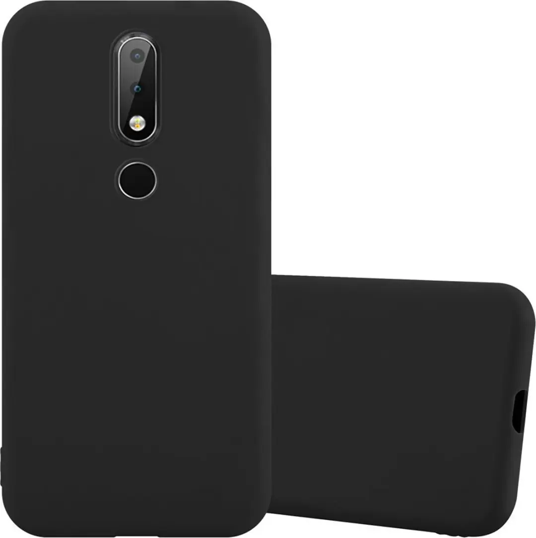 Cadorabo Hoesje geschikt voor Nokia 6.1 PLUS / X6 in CANDY ZWART