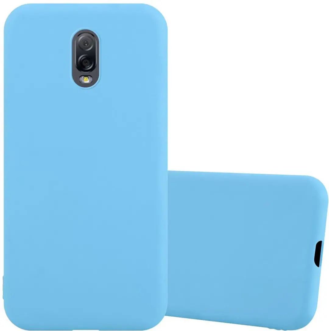 Cadorabo Hoesje geschikt voor Samsung Galaxy J7 PLUS / C8 in CANDY BLAUW