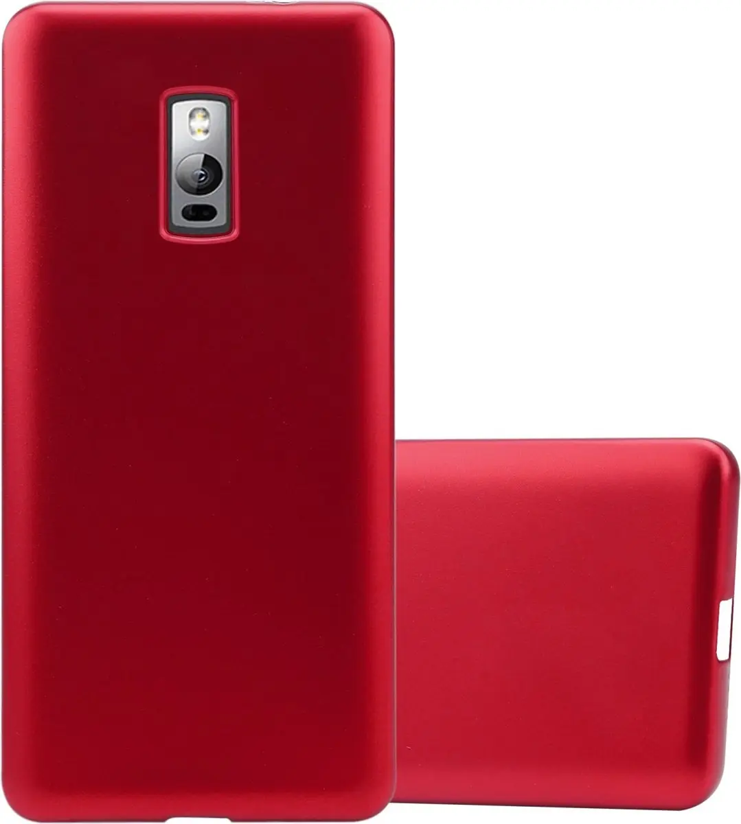 Cadorabo Hoesje geschikt voor OnePlus ONE in METALLIC ROOD