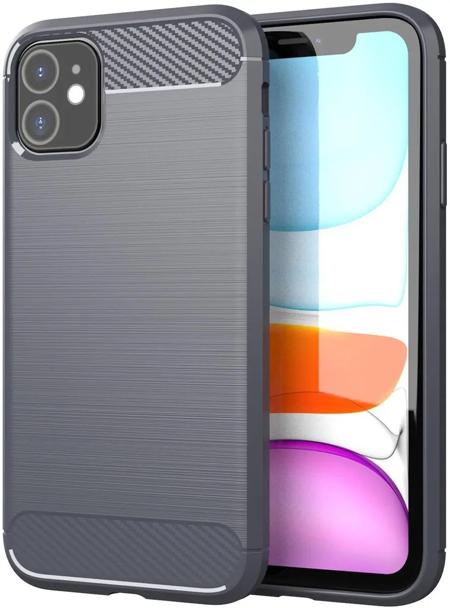 Cadorabo Hoesje geschikt voor Apple iPhone 11 in BRUSHED GRIJS