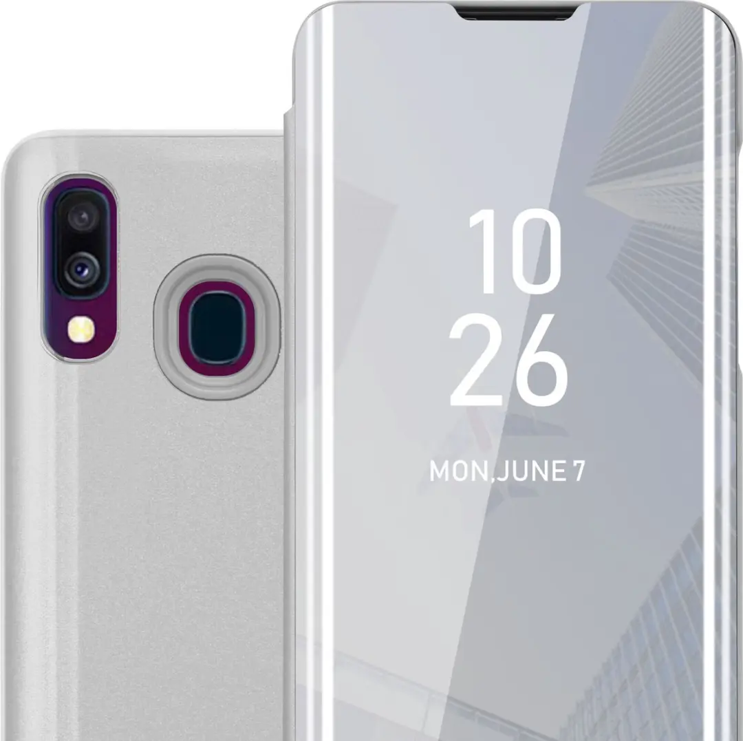 Cadorabo Hoesje geschikt voor Samsung Galaxy A40 in AGAAT ZILVER