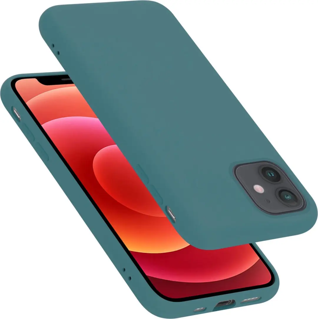 Cadorabo Hoesje geschikt voor Apple iPhone 12 MINI in LIQUID GROEN