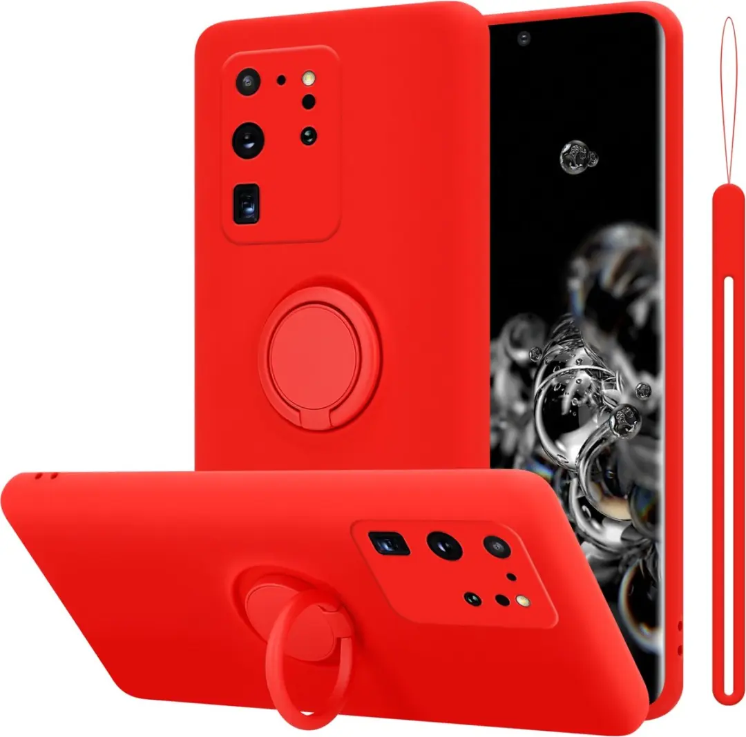 Cadorabo Hoesje geschikt voor Samsung Galaxy S20 ULTRA in LIQUID ROOD