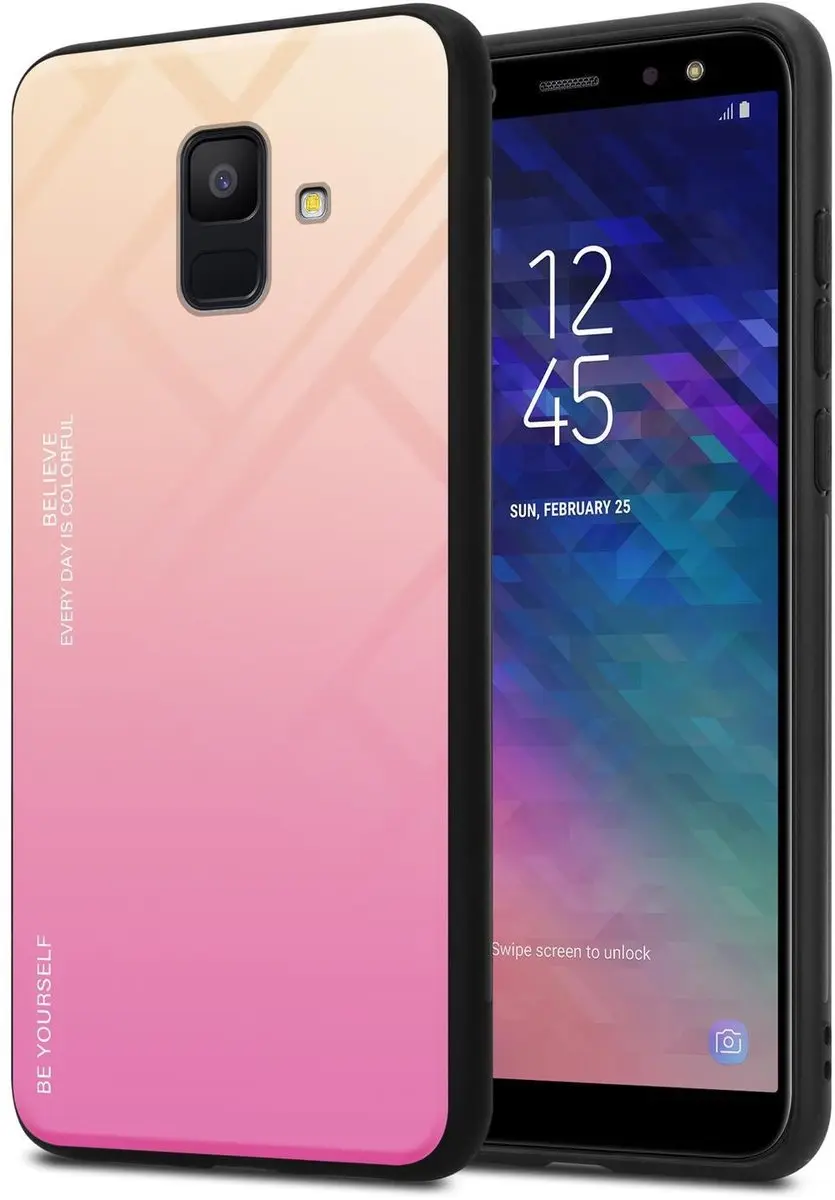 Cadorabo Hoesje geschikt voor Samsung Galaxy A6 2018 in GEEL
