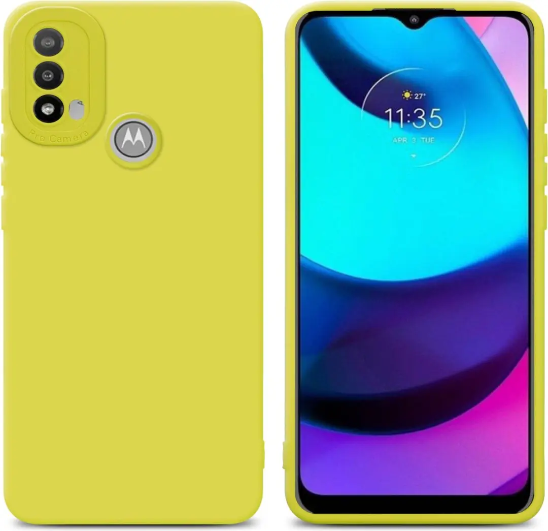 Cadorabo Hoesje geschikt voor Motorola MOTO E20 in FLUID GEEL