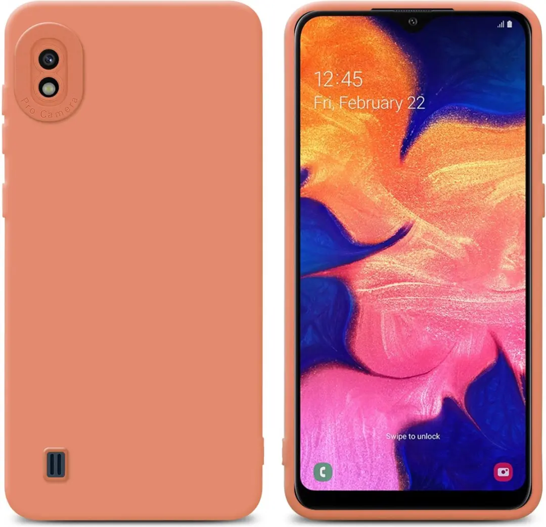 Cadorabo Hoesje geschikt voor Samsung Galaxy A10 in FLUID LICHT ORANJE