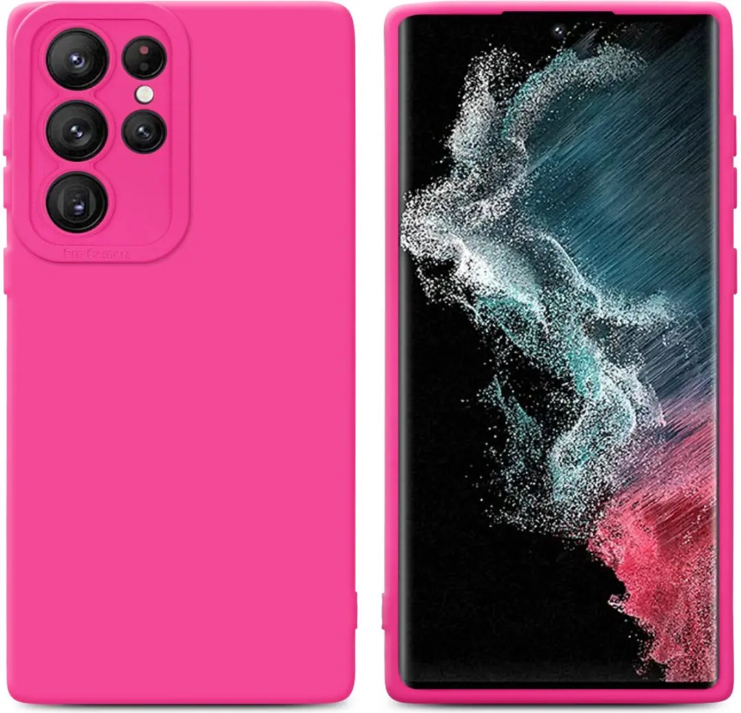 Cadorabo Hoesje geschikt voor Samsung Galaxy S22 ULTRA in FLUID HOTPINK