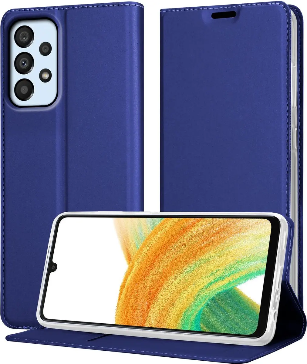 Cadorabo Hoesje geschikt voor Samsung Galaxy A33 5G in CLASSY DONKER BLAUW