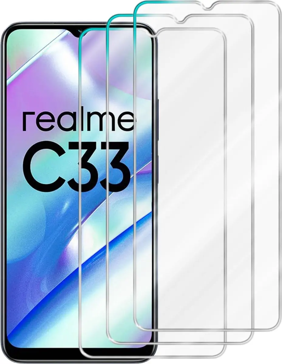 Cadorabo 3x Screenprotector geschikt voor Realme C33