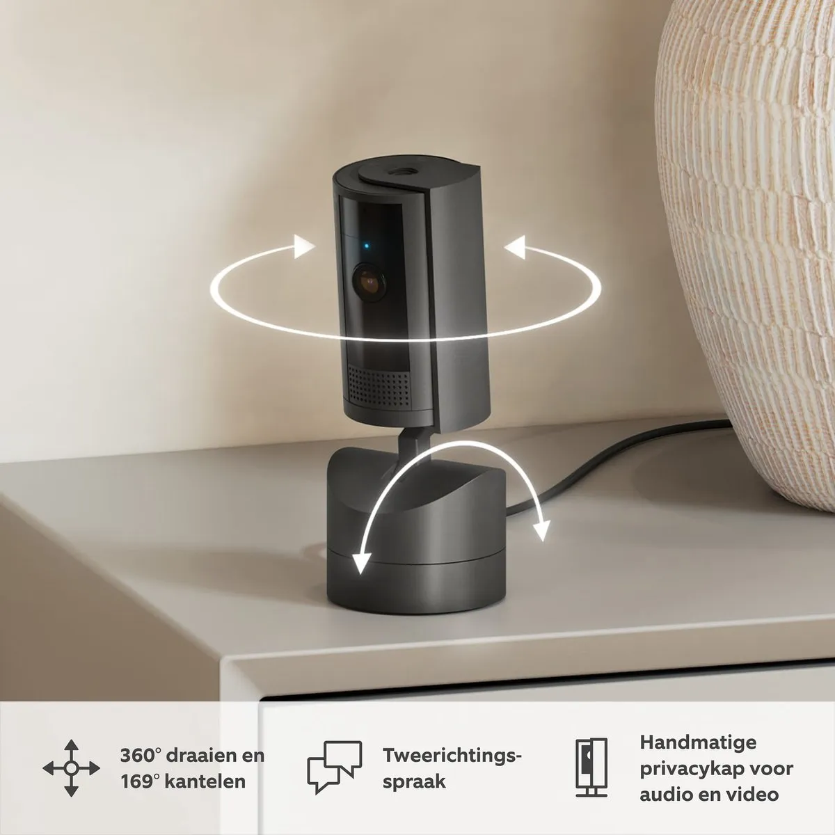 Ring Pan-Tilt Indoor Camera B0CG2WV95W - Zwart