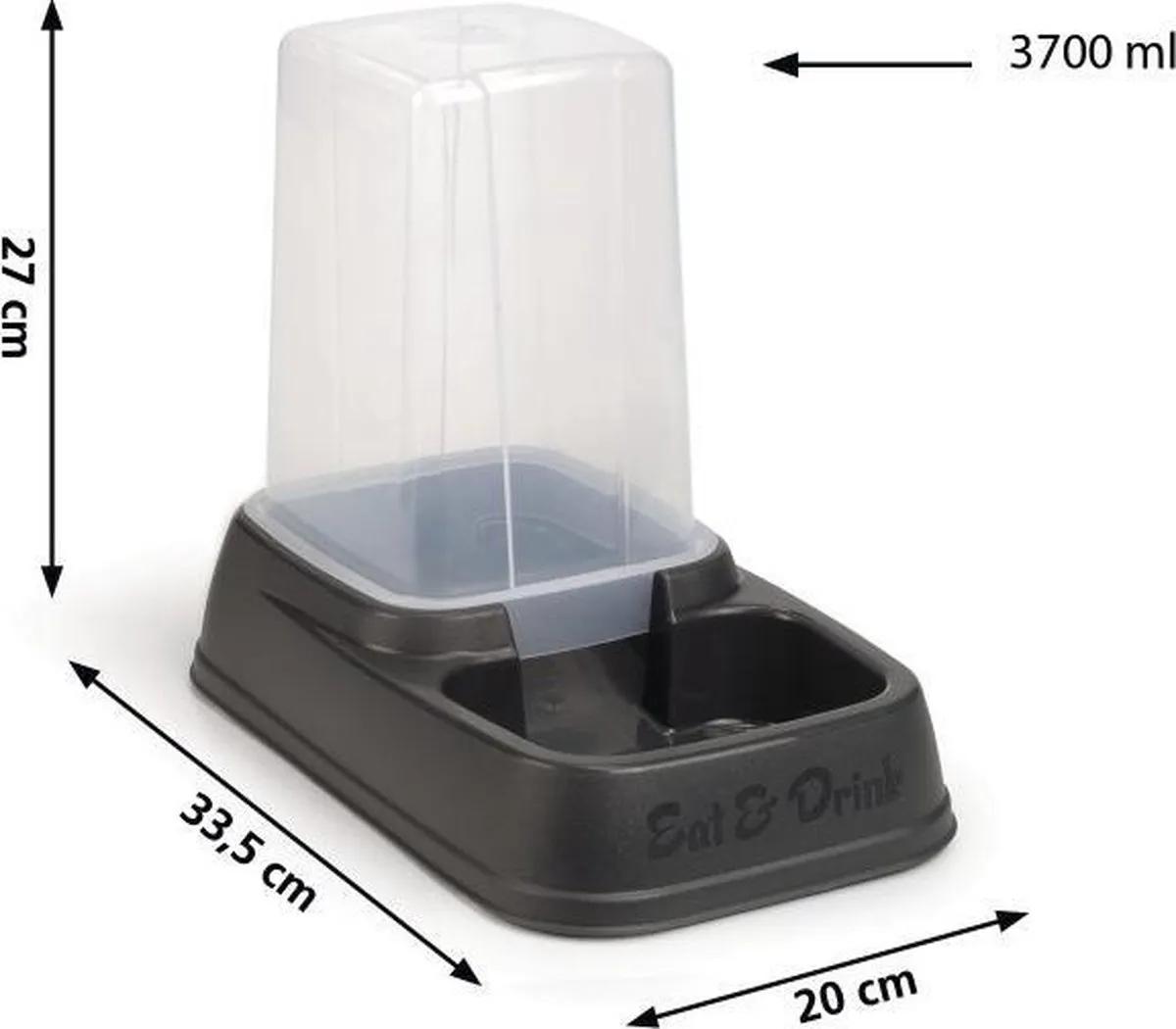 Beeztees Voer- en Waterautomaat Antraciet 33,5x20x27cm