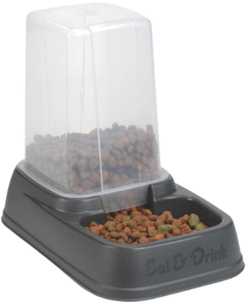 Beeztees Voer- en Waterautomaat Antraciet 33,5x20x27cm