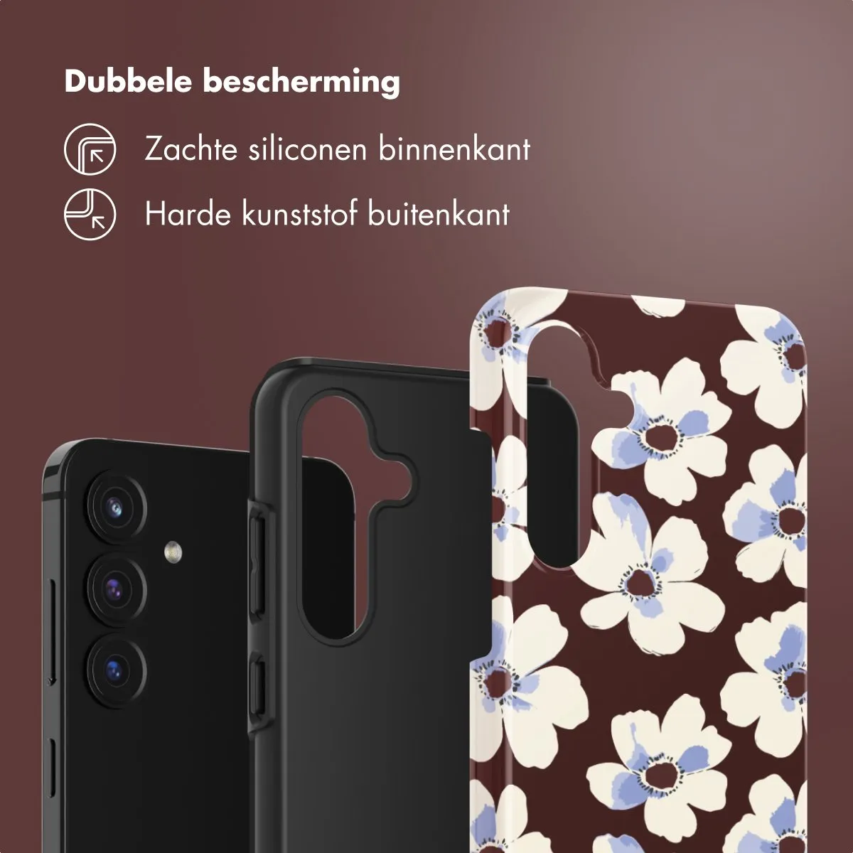Selencia Hoesje Samsung Galaxy S25 FE Choco Flower Pop