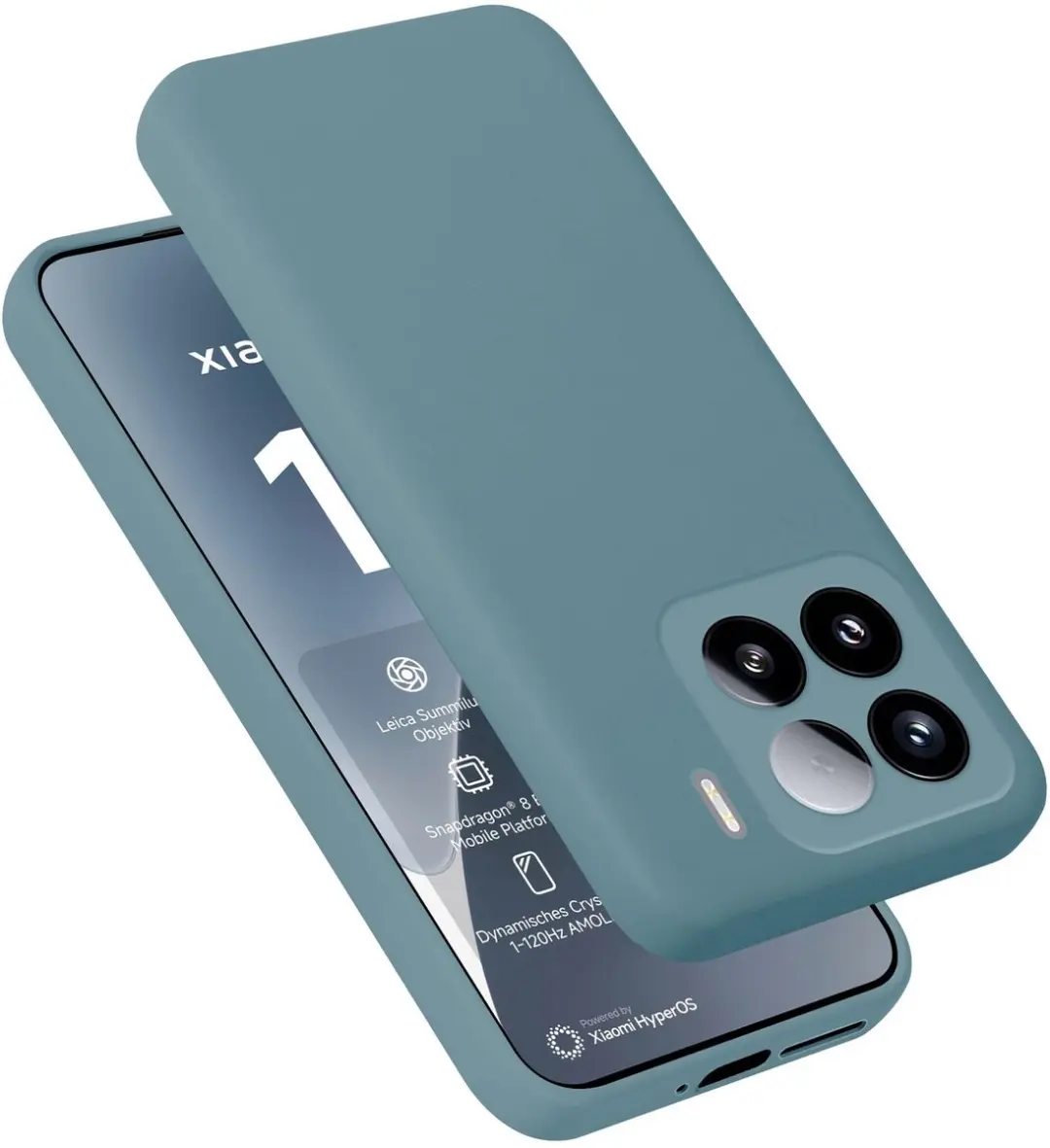 Cadorabo Hoesje geschikt voor Xiaomi 15 Case in Liquid Groen Beschermhoes gemaak