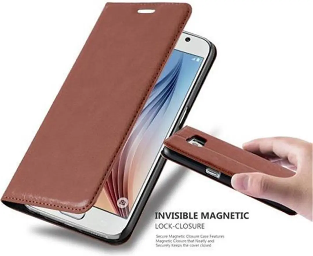 Cadorabo Hoesje geschikt voor Samsung Galaxy S6 in CAPPUCCINO BRUIN