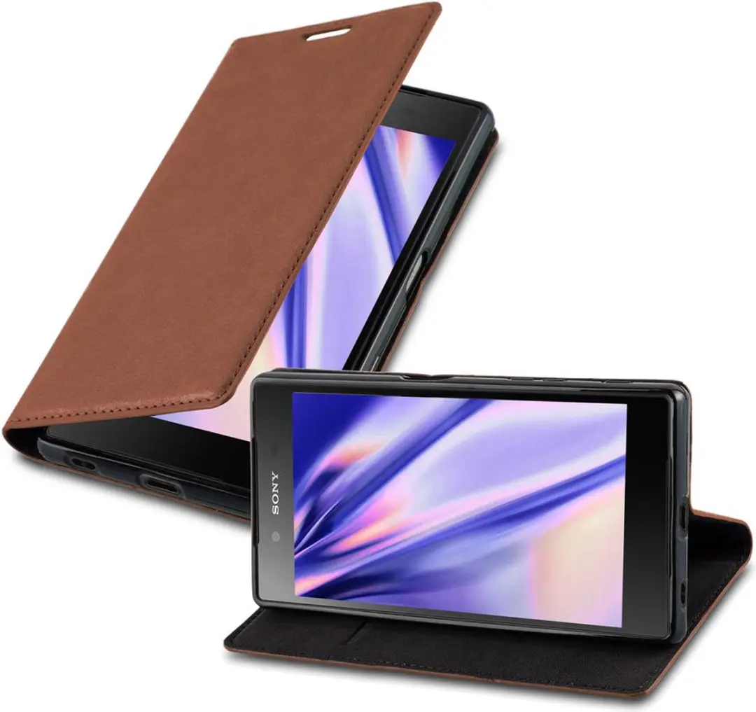 Cadorabo Hoesje geschikt voor Sony Xperia Z5 in CAPPUCCINO BRUIN